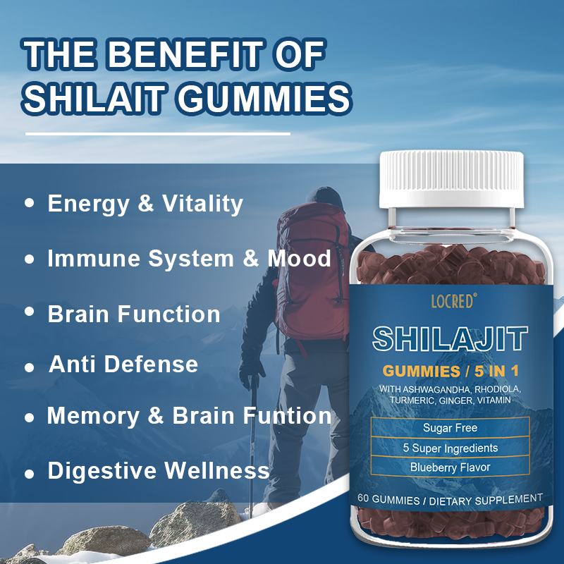 Factory Direct Selling OEM Manufacturer Shilajit Gummies For Men and Women, Support Logo Customization and Label Printing