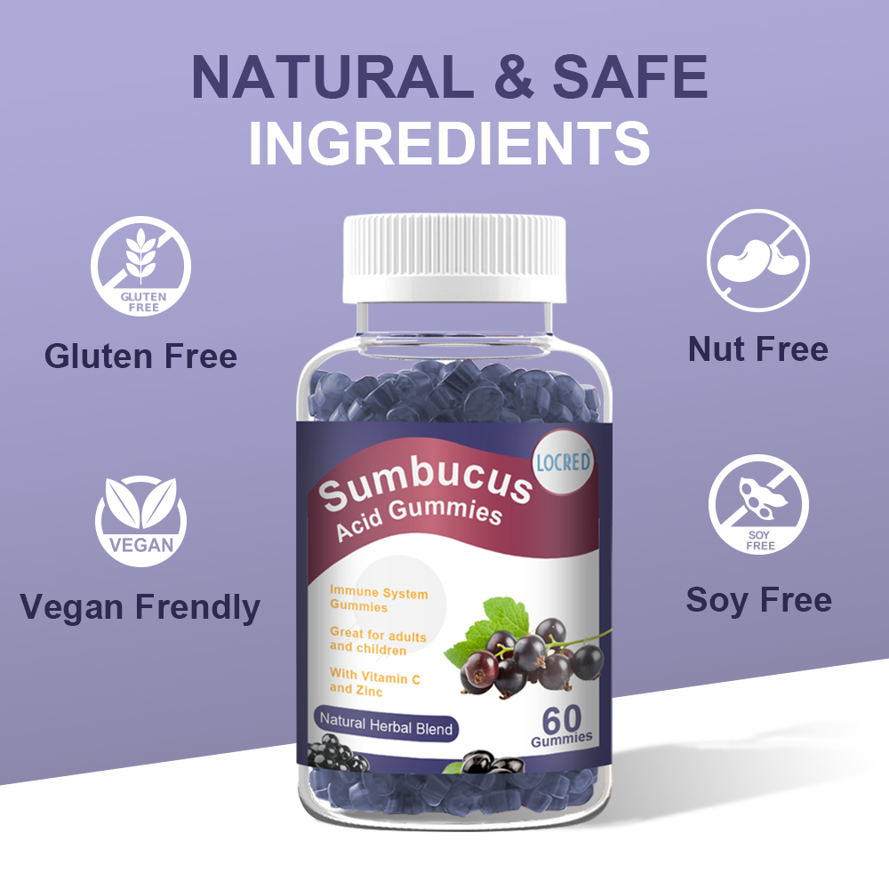 private label Immune System,Great for adults and children with Vitamin C and Zinc sumbucus Acid Gummy