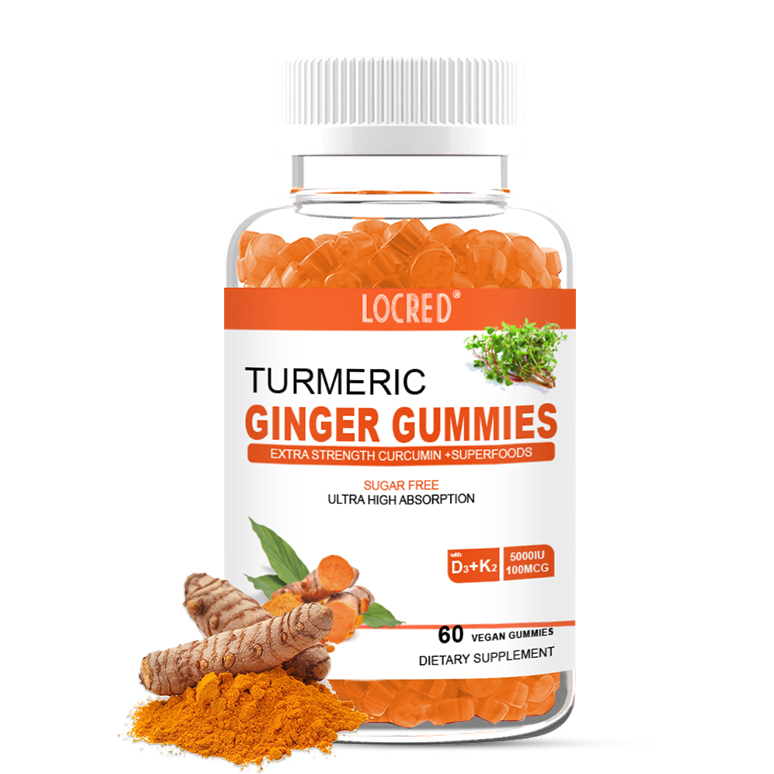 Wholesale Food Supplements Curcumin Turmeric Ginger with D3 k2 Gummies