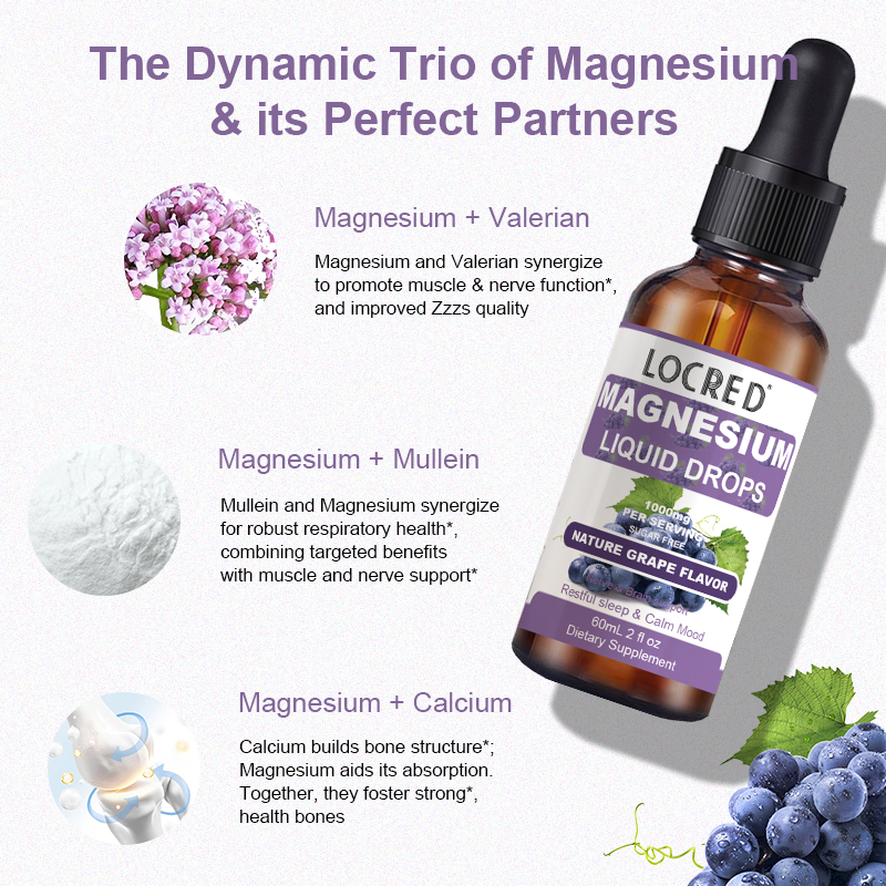 Private label Magnesium Drop Liquid Fiber Vitamin Magnesium Liquid Drops Promotes Bowel & Relaxation Liquid Magnesium