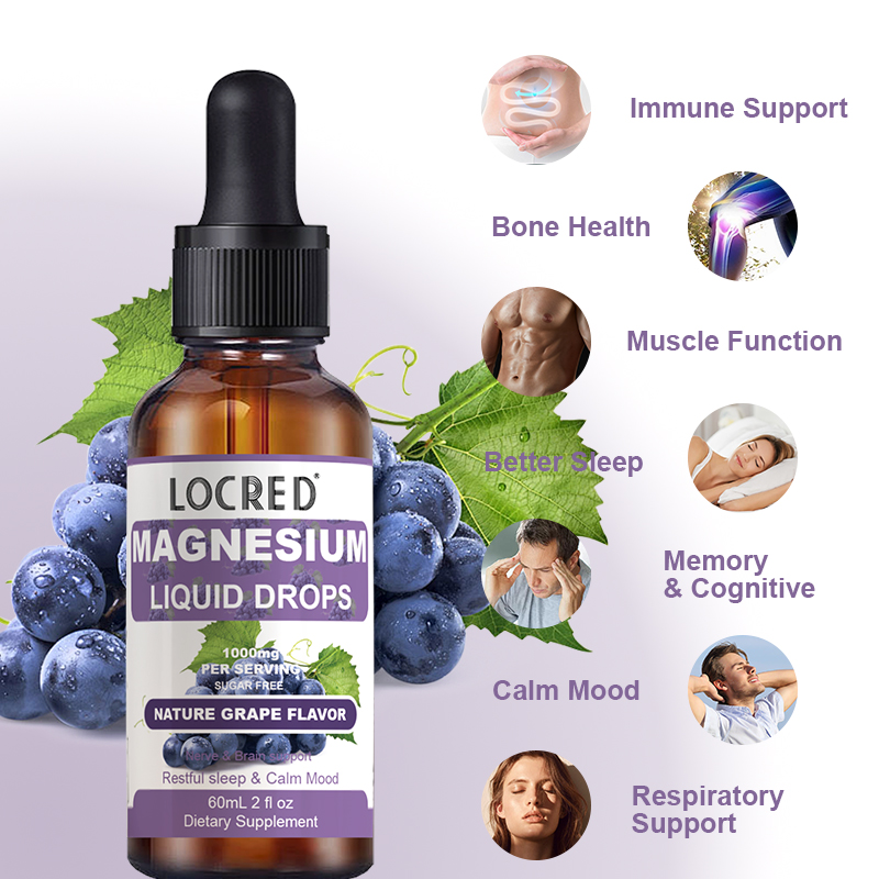 Private label Magnesium Drop Liquid Fiber Vitamin Magnesium Liquid Drops Promotes Bowel & Relaxation Liquid Magnesium