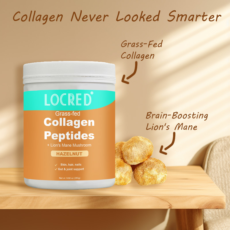 Collagen Peptides with Lion's Mane Mushroom  Drink for healthy hair&nail&skin strong bones Collagen Peptides Powder