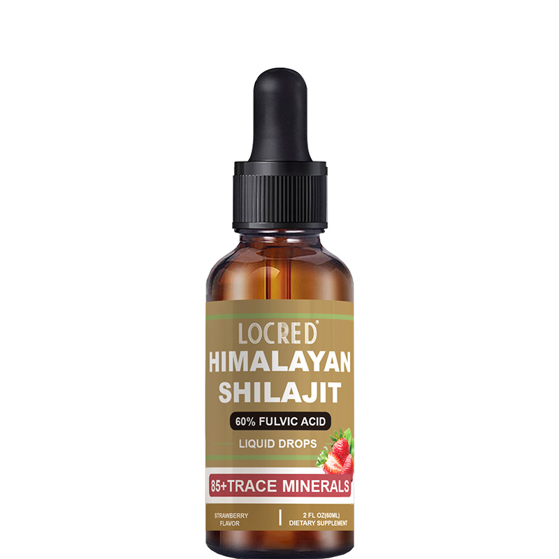 OEM Premium Quality Himalayan Shilajit Liquid Drops With 60% Fulvic Acid Strawberry Flavor Acceptable Customization