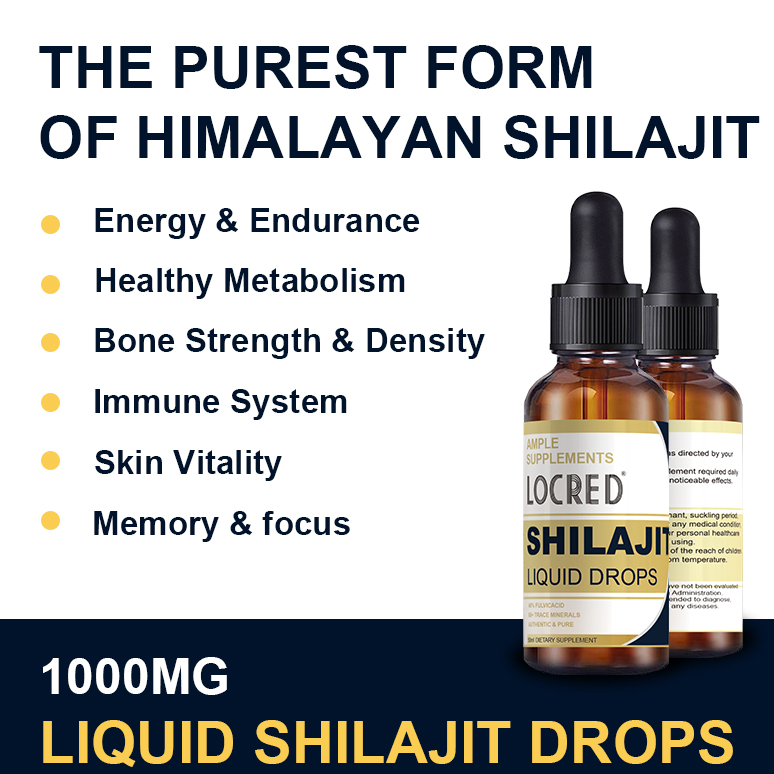 Private label Shilajit  Liquid Supplement Shilajit Resin Drop Contain 85 Trace Minerals