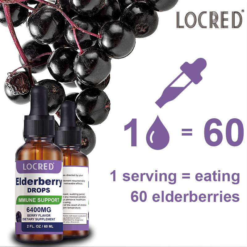 Custom Premium Quality Elderberry Liquid Drops Dietary Supplement Berry Flavor For Kid & Adult Immune Support