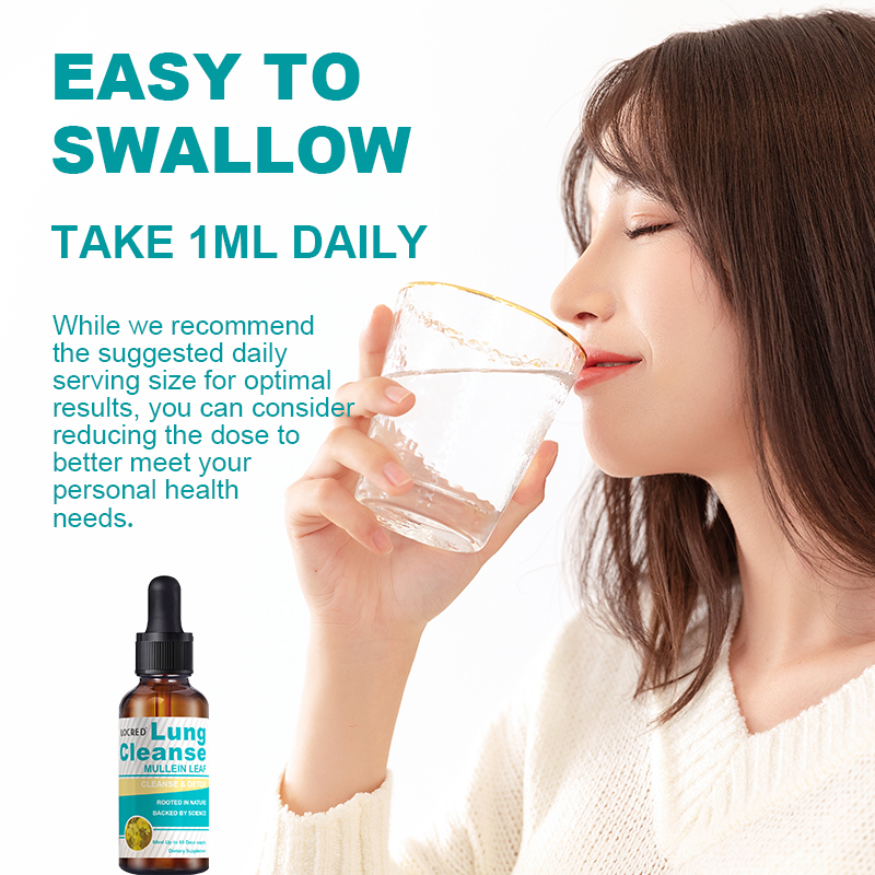 wholesale OEM/ODM Private label Mullein Leaf Liquid Extract Lung Detox & Respiratory Cleanse Drops