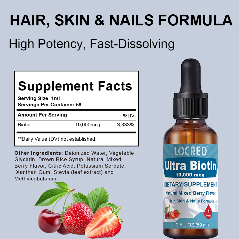 Liquid Biotin & Collagen  Natural Supplement for  Absorption to Support Healthy Skin & Strong Nails