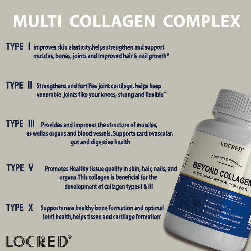 Types I, II, III, V WITH BIOTIN & VITAMIN C Collagen  Capsule