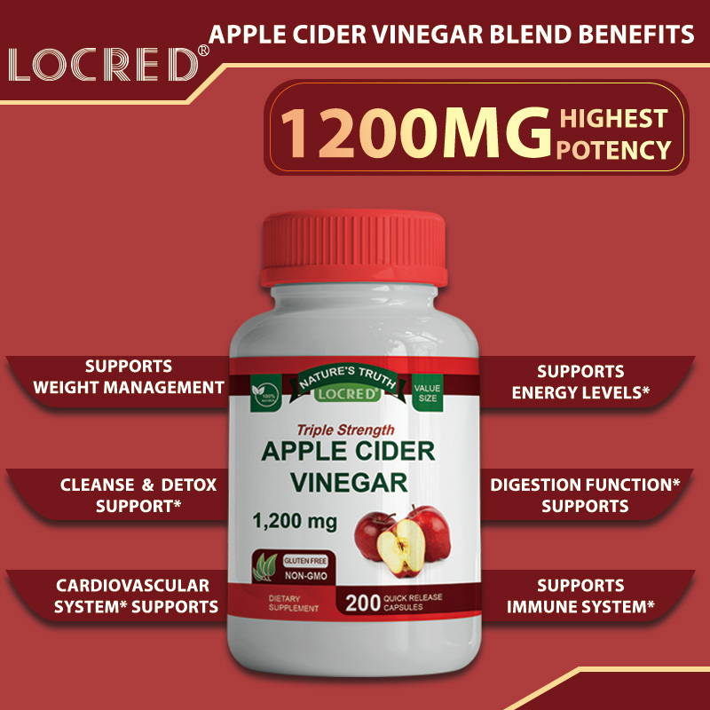 Apple Cider Vinegar Capsules with Vegan ACV  Vitamin B6 & B12 Supplement