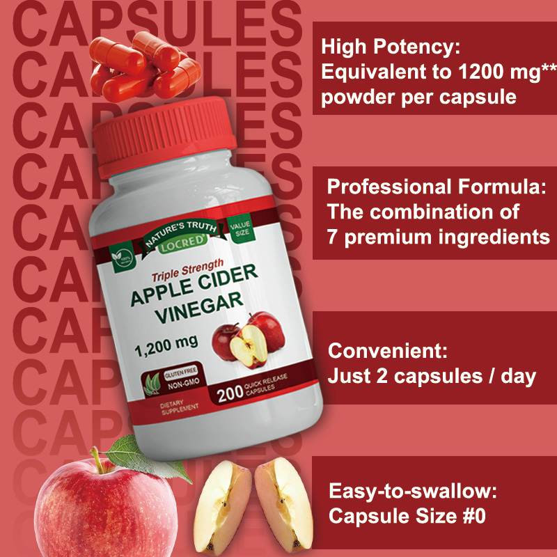 Apple Cider Vinegar Capsules with Vegan ACV  Vitamin B6 & B12 Supplement