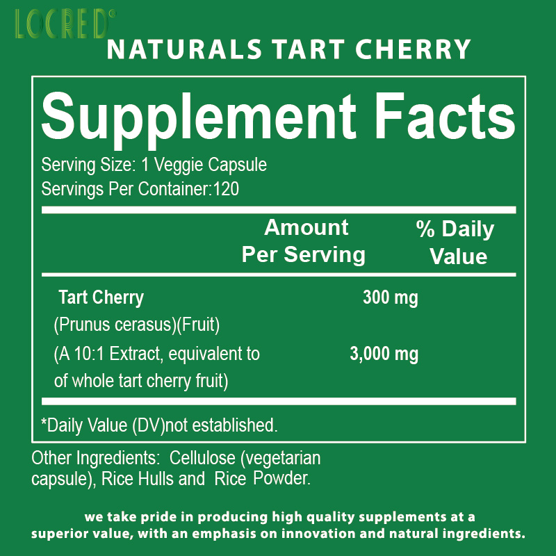 Tart Cherry Capsule Supports Healthy Joint Function & Acid Levels & Antioxidant Activity