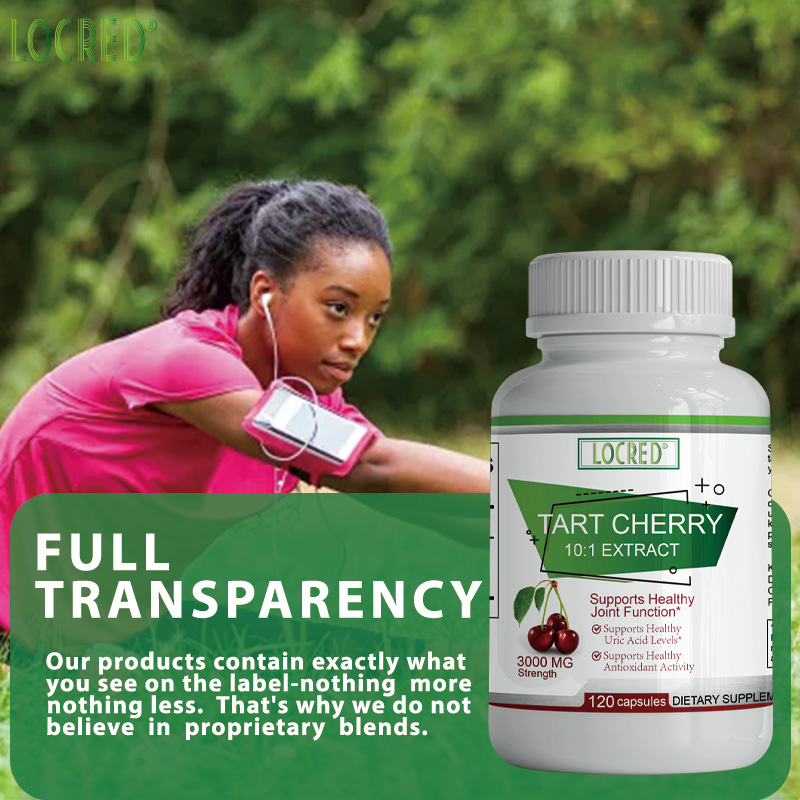 Tart Cherry Capsule Supports Healthy Joint Function & Acid Levels & Antioxidant Activity