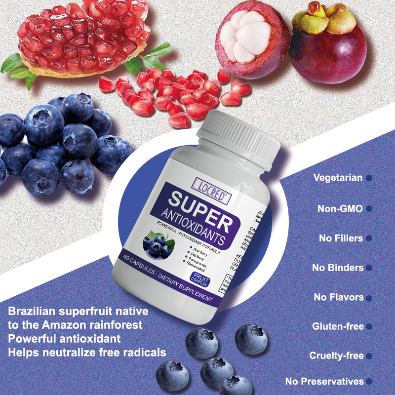 HOT sale wholesale FRUIT COMPLEX SUPER ANTIOXIDANTS CAPSULE for reduce oxidative stress natural energy boost