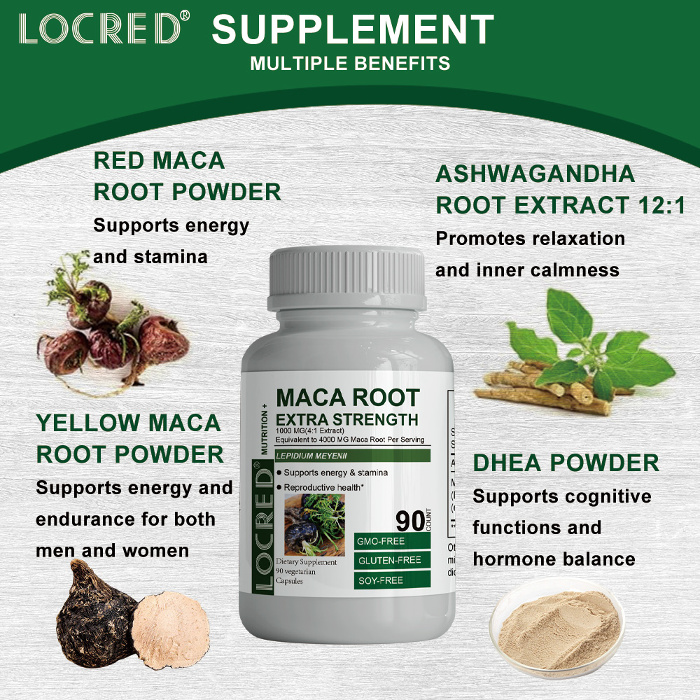 Herbal Supplement MACA ROOT capsule support energy&stamina reproductive health For Man Women