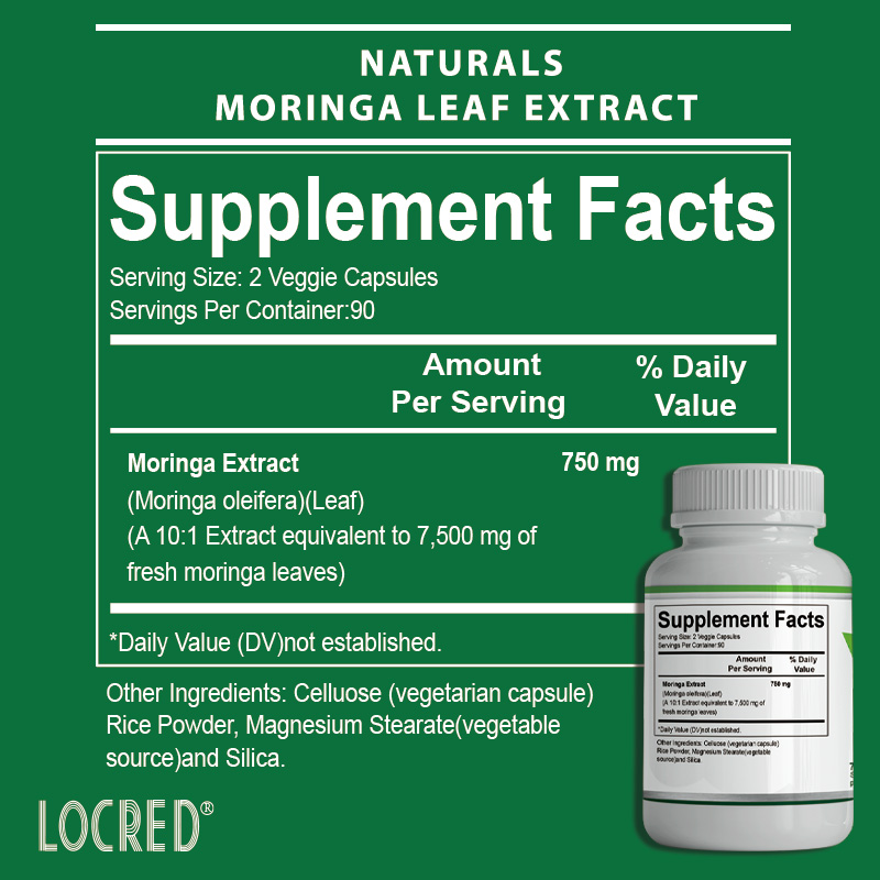 Quality MORINGA Capsules Single Origin MoringaEnergy, Metabolism, & Immune Support