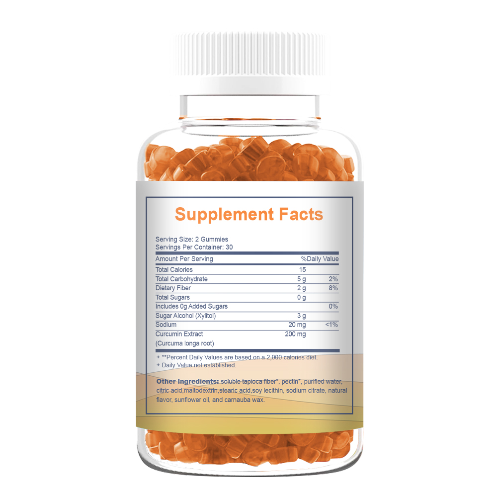 Curcumin Turmeric Ginger Gummies 200mg curcumin extract