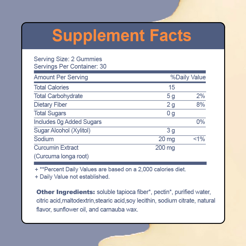 Curcumin Turmeric Ginger Gummies 200mg curcumin extract