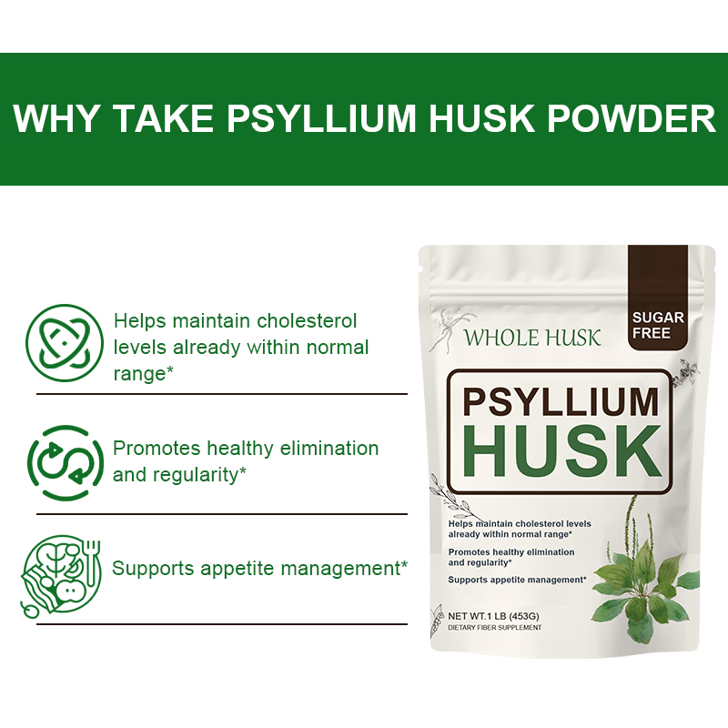 Psyllium Husk Powder Natural Soluble Fiber Intestinal Health Support