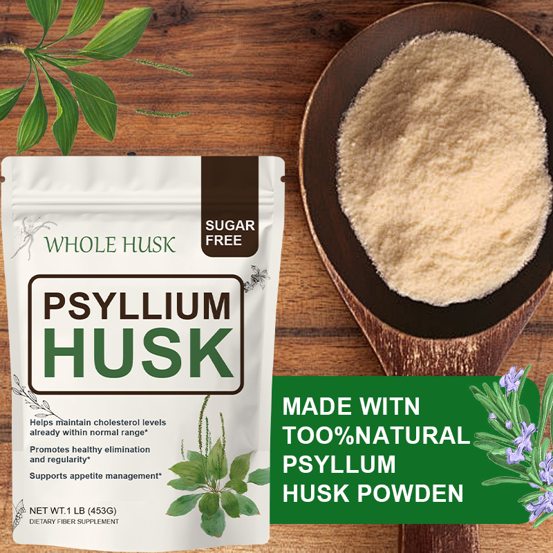 Psyllium Husk Powder Natural Soluble Fiber Intestinal Health Support