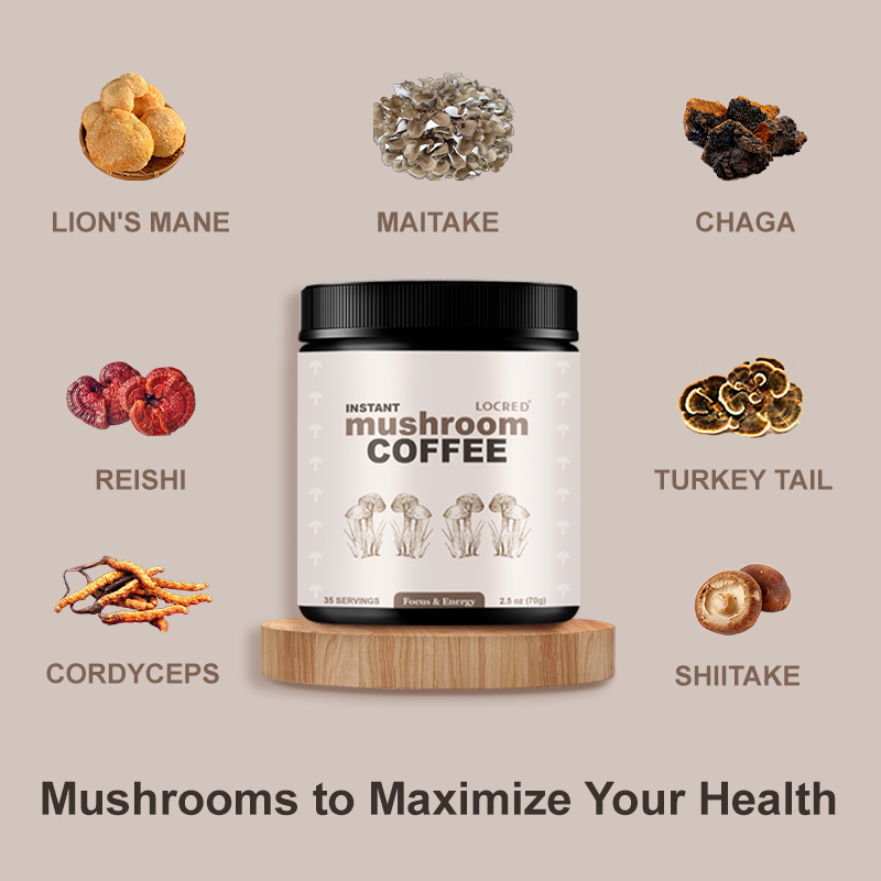 Mushroom Coffee Powder For Men And Women, Support Label Customization