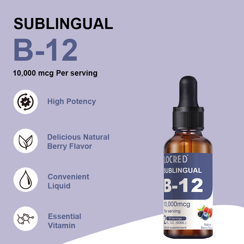 Liquid Supplement Vitamin B12 Drop Natural Berry Flavor 60 ML