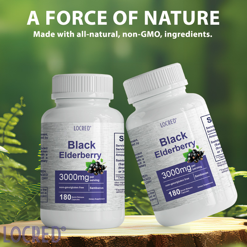 3000mg Sambucus Black Elderberry Gummies Candy Supplement