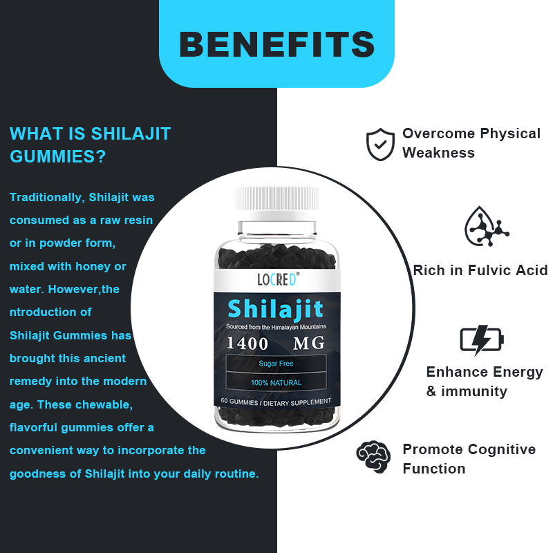 Suger Free 100% Natural Herbal Shilajit Root Extract Pure gummy