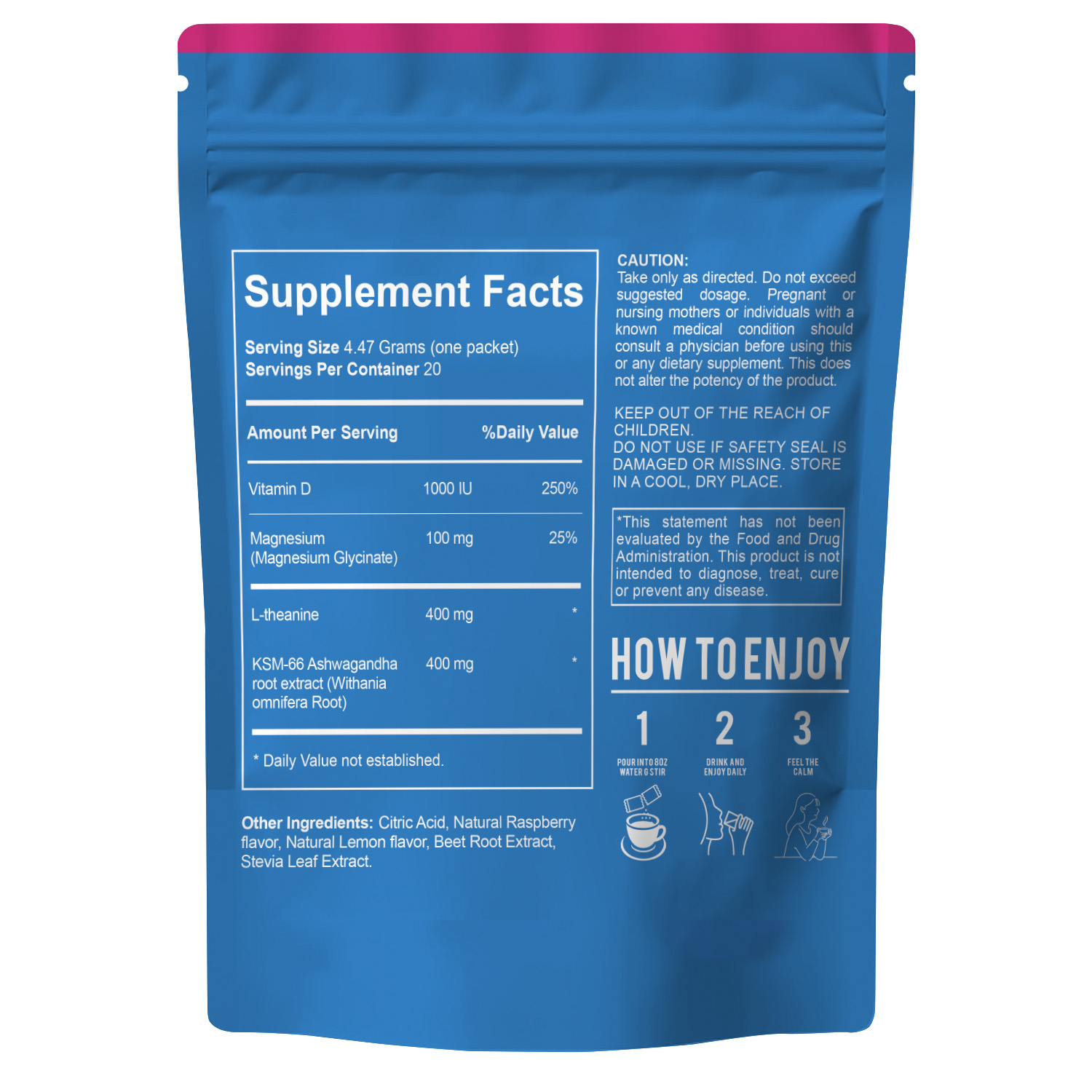 Delicious Magnesium Glycinate Powder Hydration Supplement Powder with Magnesium No sugar