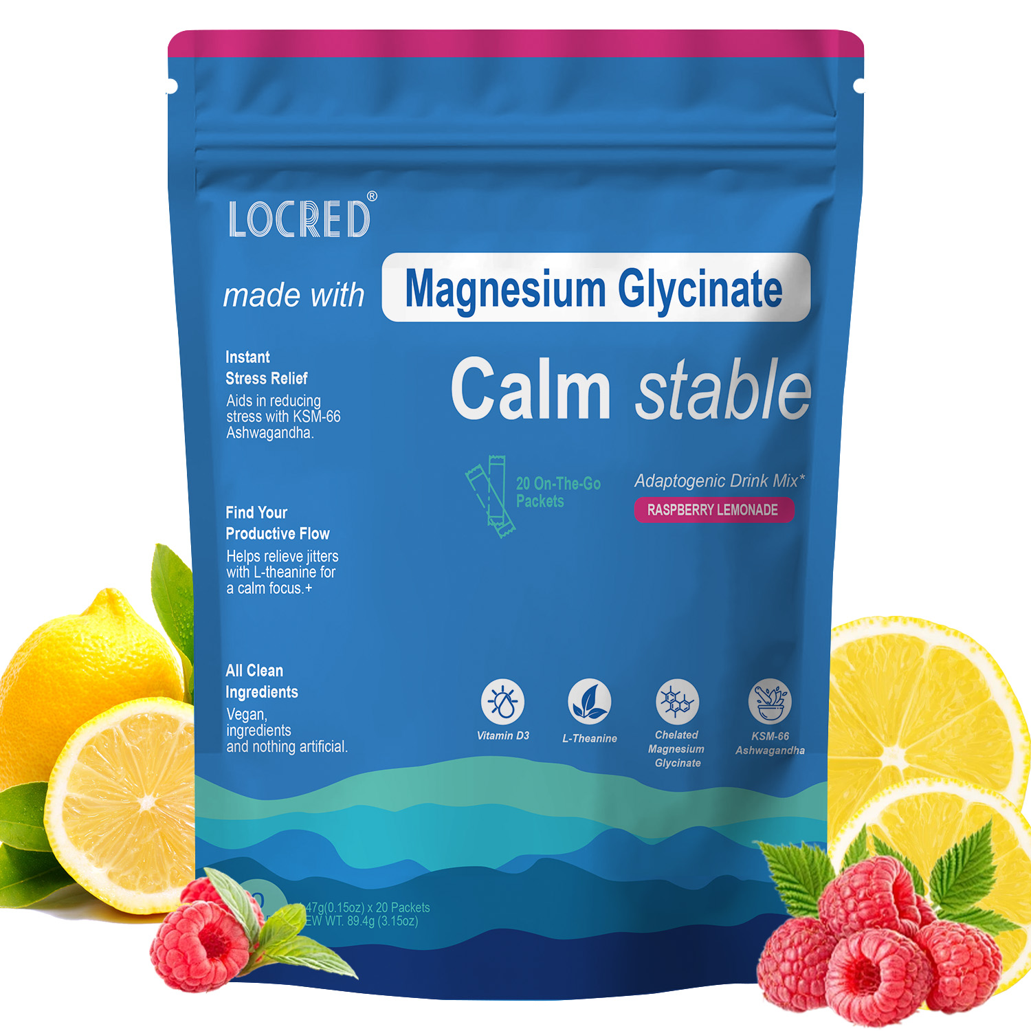 Delicious Magnesium Glycinate Powder Hydration Supplement Powder with Magnesium No sugar