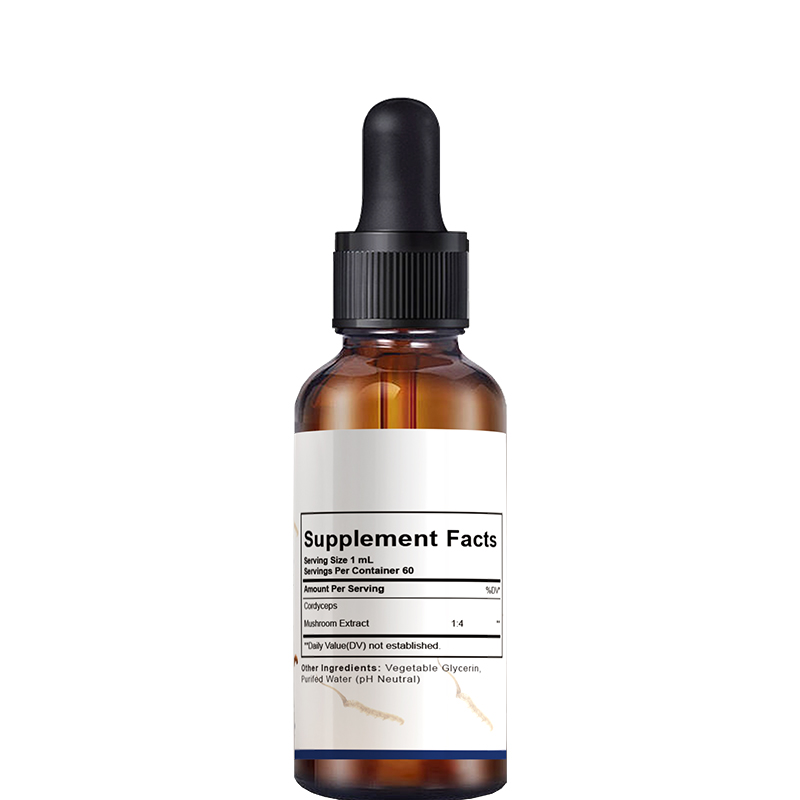 Quality Cordyceps Fungus and Mushroom Alcohol-Free Tincture Liquid Extract Drops Herbal Supplement