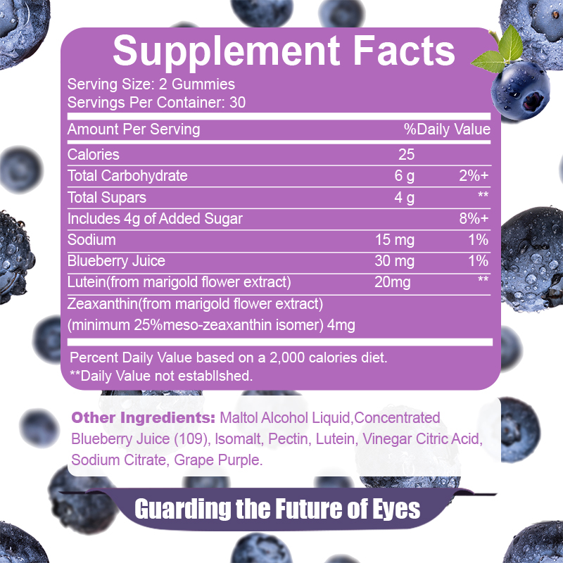 Lutein Blueberry Gummy Eye Care gummy Dietary Supplement