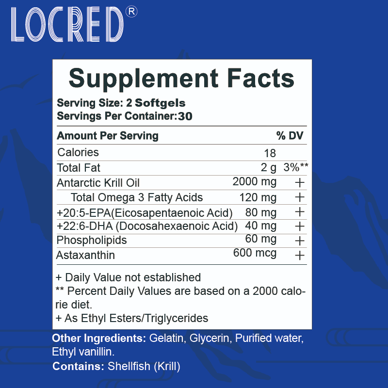 Antarctic Krill Oil Supplement 1000mg Per Serving 300 Soft-Gels Rich in Omega-3s EPA DHA & Astaxanthin