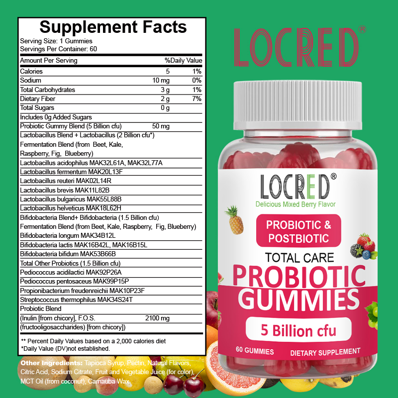 Probiotic Gummies Extra Strength Probiotic Supplement Vitamins for Women & Men