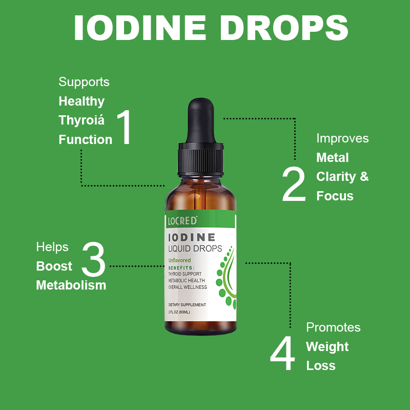 Iodine Drops Vegan Liquid Supplement Solution Supports Metabolic Heath