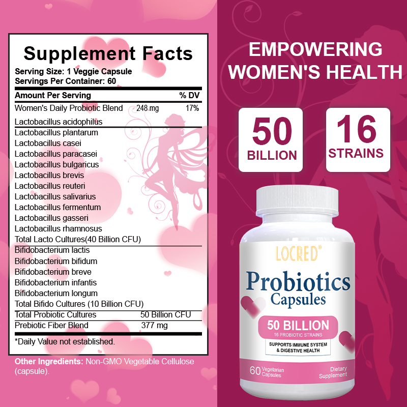 Health care 60 counts Active Organisms Non-GMO & Gluten Free Probiotics Supplements capsules