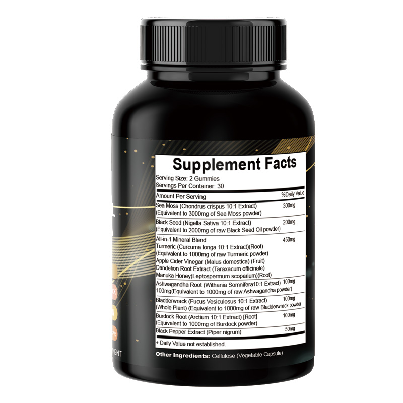 Private label  Black Seed Oil  Bladder Wrack  Turmeric All-in-1 Supplements Joint Support  Sea Moss