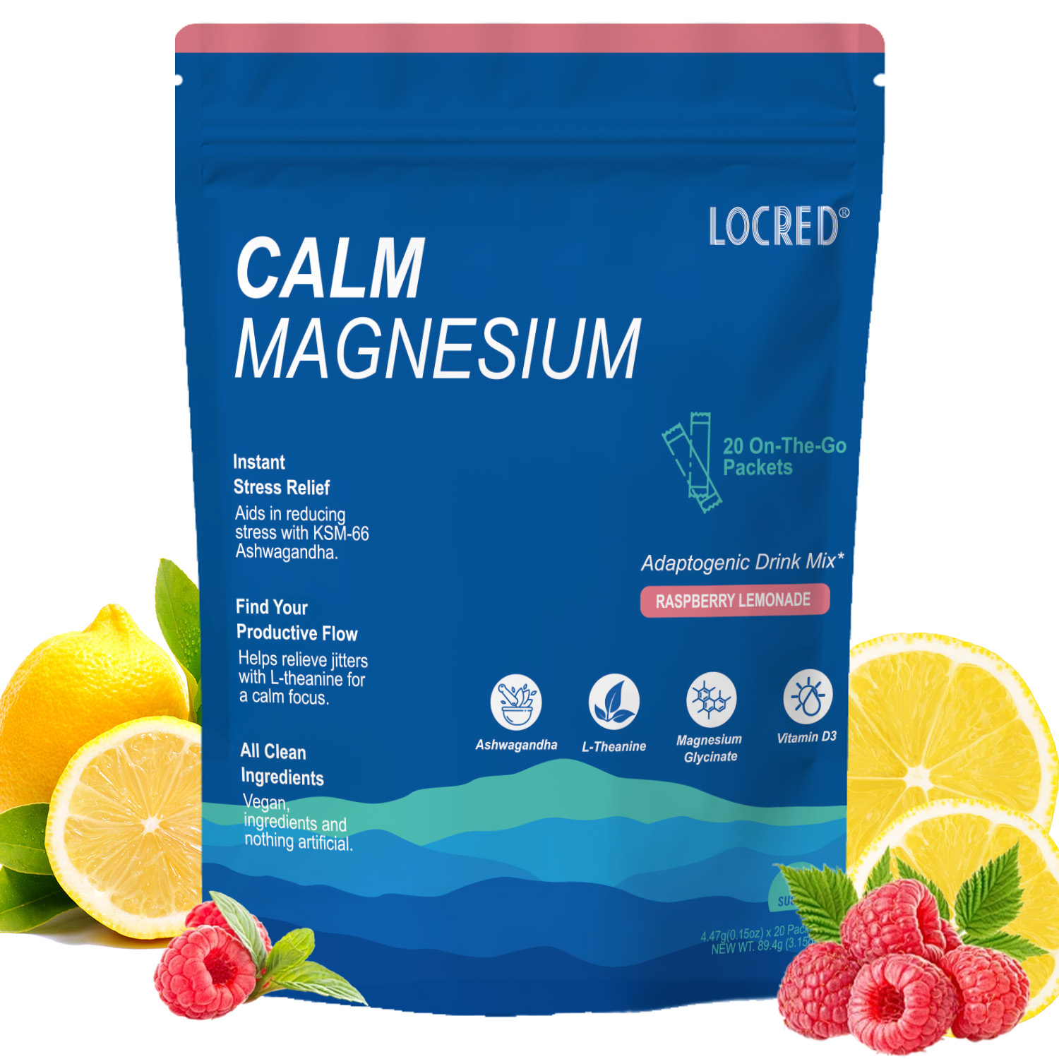 Adaptogenic Drink Mix for Calm, Stress Relief  Magnesium electrolyte Powder