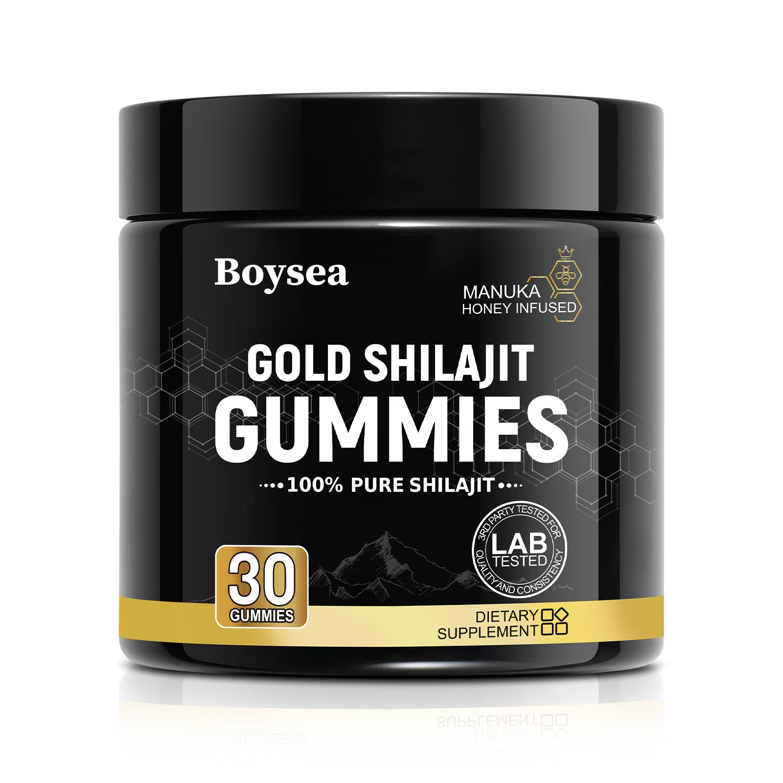 Gold Shilajit Gummies Energy Boost 100% Pure Shilajit Dietary Supplement 30 gummies