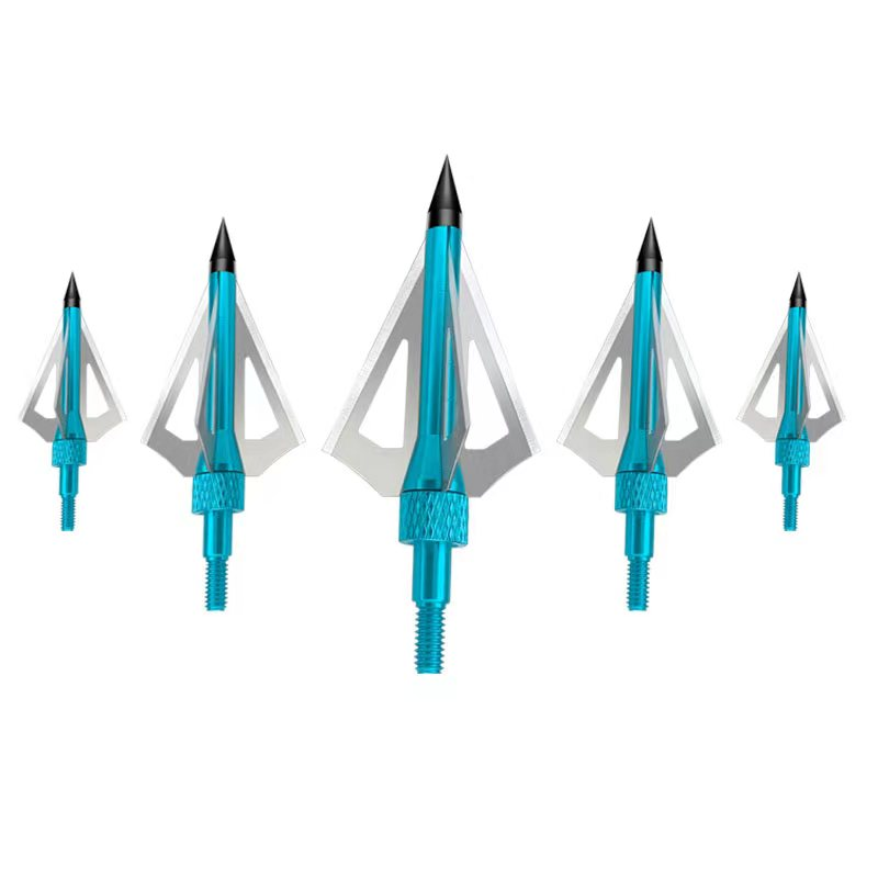 100 grani Tiro con l'arco Broadheads (Punta) Blu