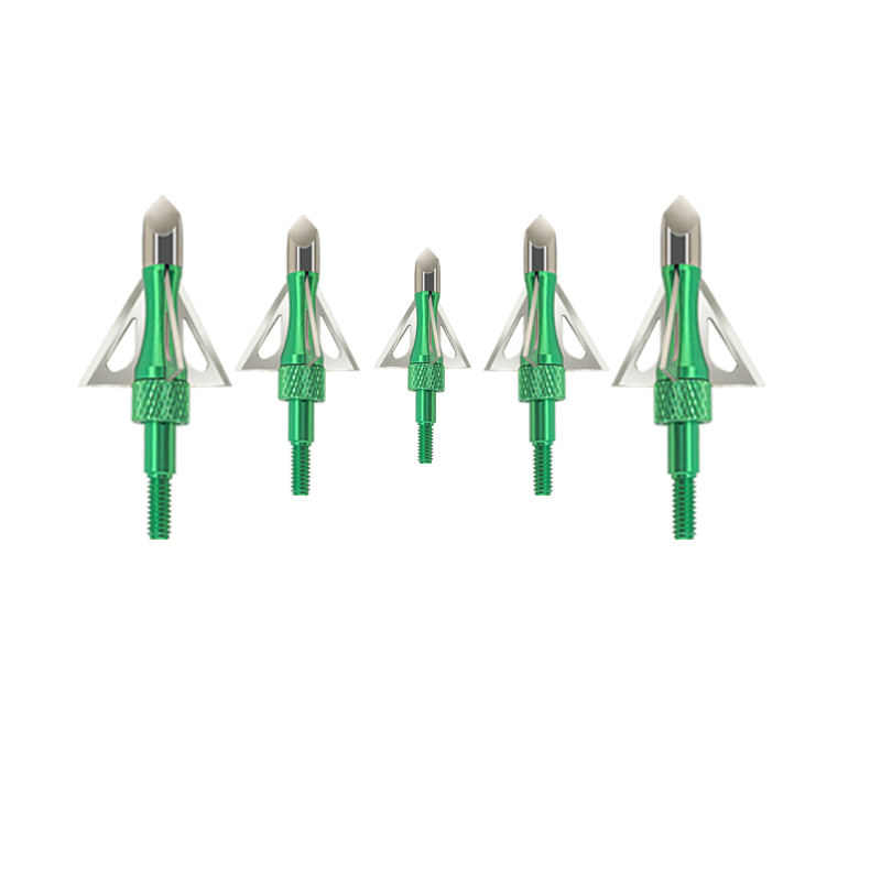 100 grani Tiro con l'arco Broadheads Verde