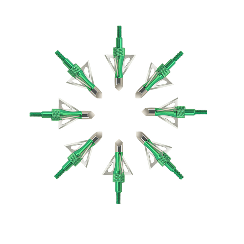 100 grani Tiro con l'arco Broadheads Verde