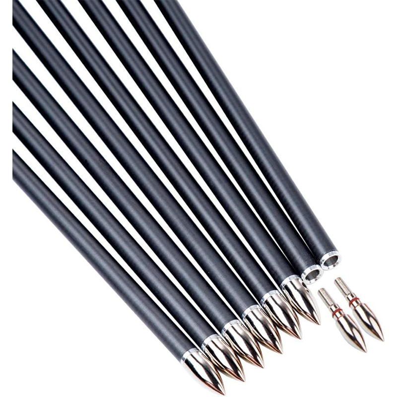 300 340 400 500 600 700 800 Flèches en carbone de colonne vertébrale pour arc inversé à poulies Arc long traditionnel 30 32 pouces Arbres Chasse Cible Plume Flèche