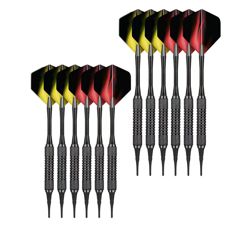 Set di freccette colorate con punta morbida 15,2 g con aste in nylon canna per freccette nichelata in acciaio al carbonio (L148 mm)