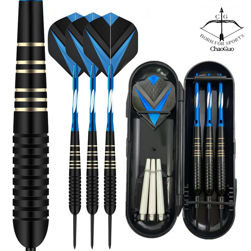 Steel tip Colorful Darts Set 23g with Aluminium Shafts carbon steel nickel-plated dart barrel(L165mm)blue