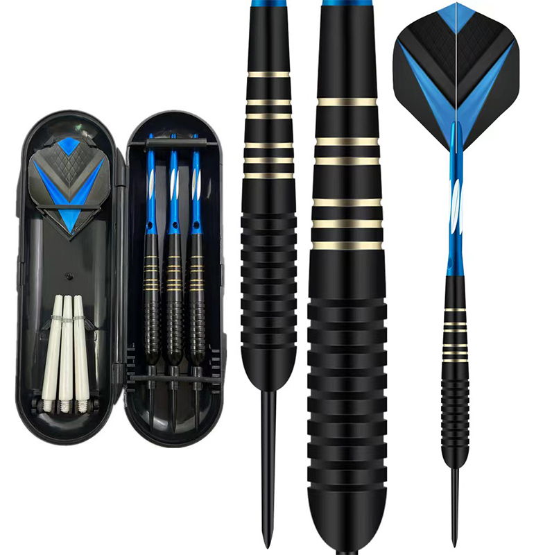 Stahlspitze Bunte Darts Set 23g mit Aluminiumschäften Kohlenstoffstahl vernickelt Dartlauf (L165mm)blau