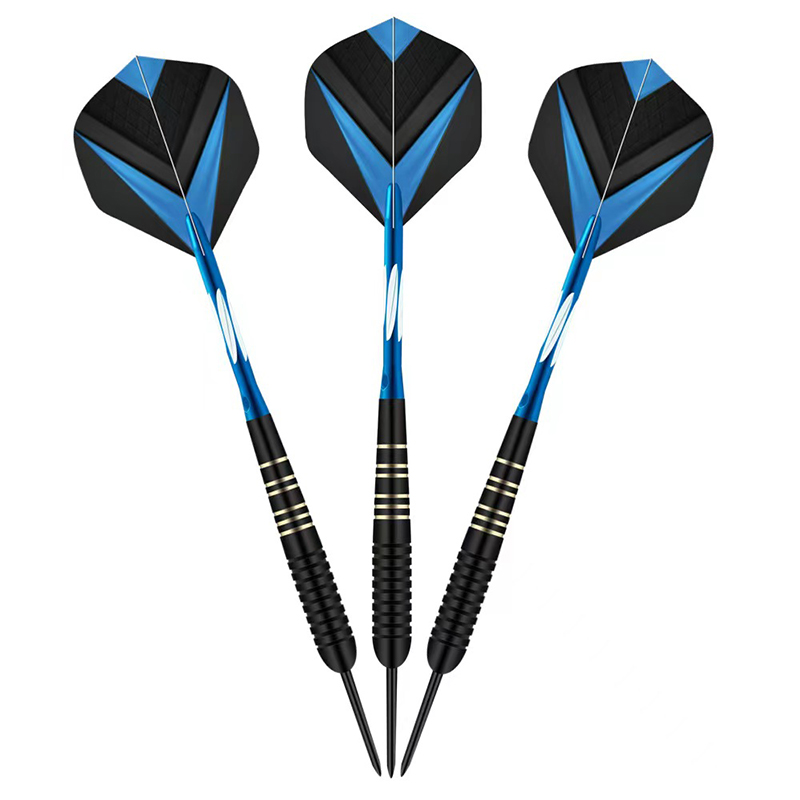 Stahlspitze Bunte Darts Set 23g mit Aluminiumschäften Kohlenstoffstahl vernickelt Dartlauf (L165mm)blau