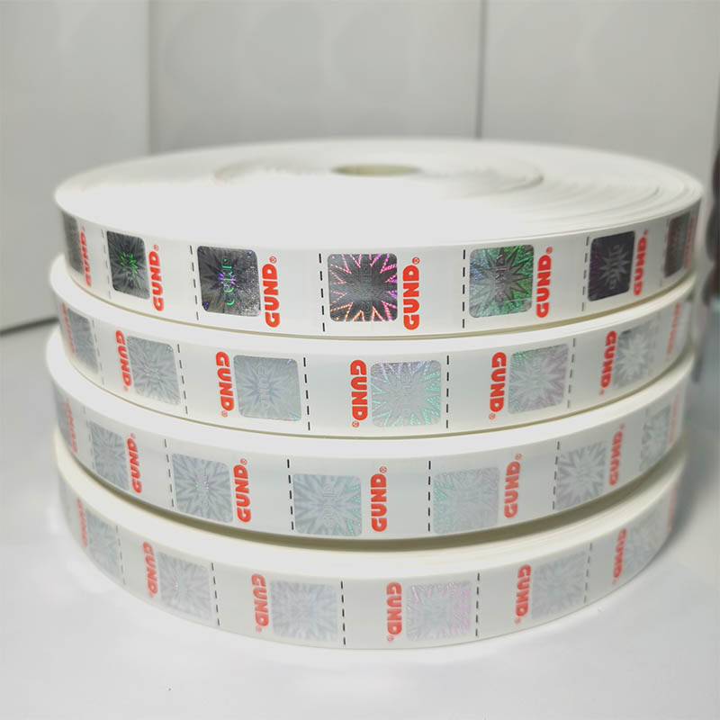 Clothing woven label hot print holographic printing