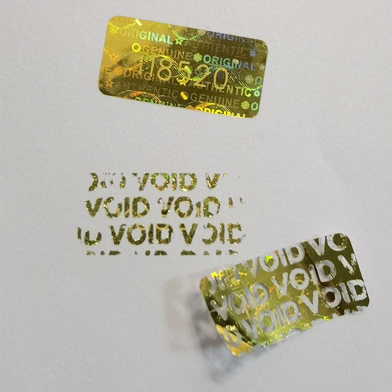 Pegatina holográfica con mensaje VOID