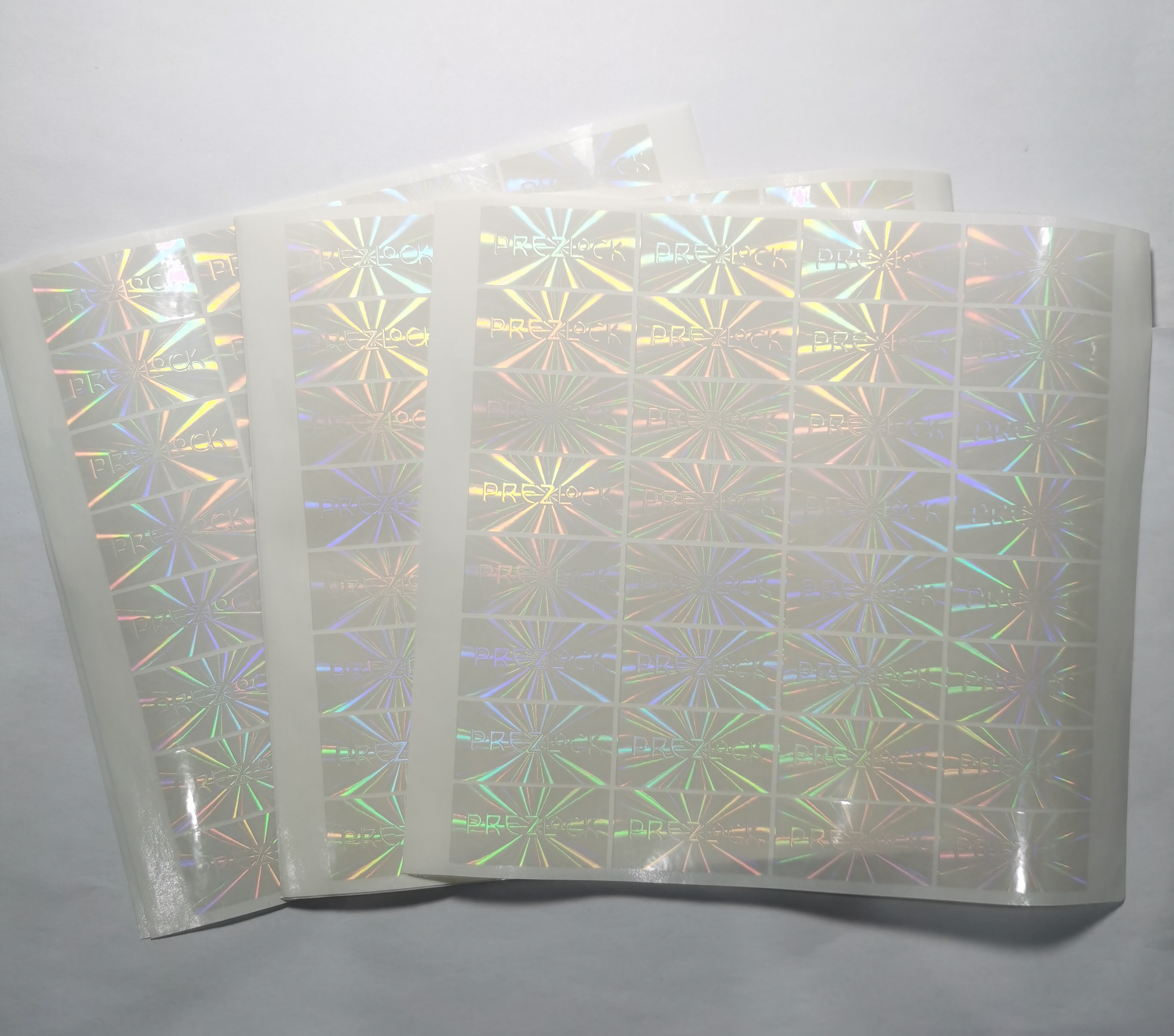 Transparent holographic sticker