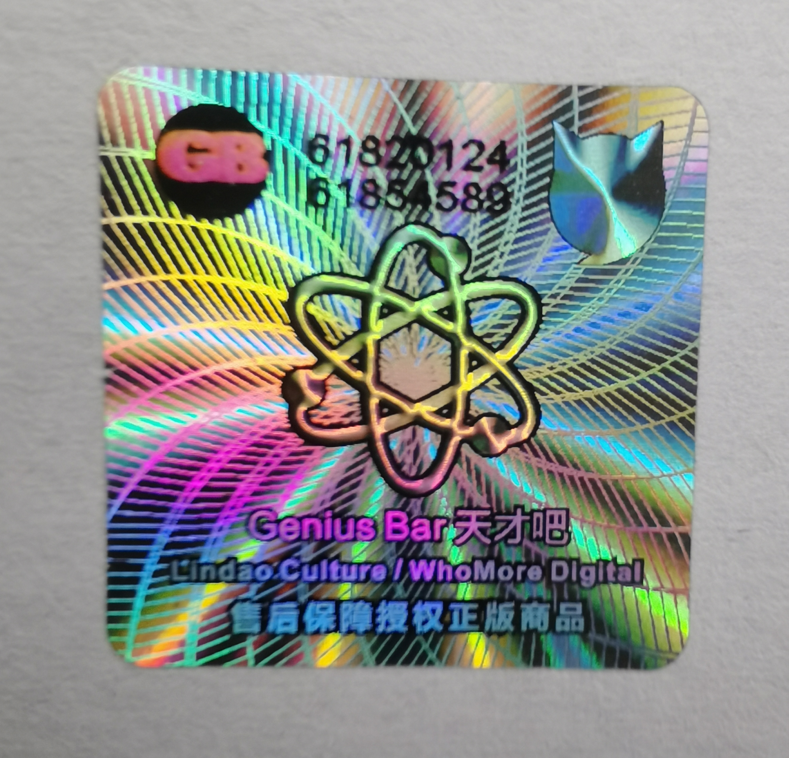 Silver original design lattice holographic sticker